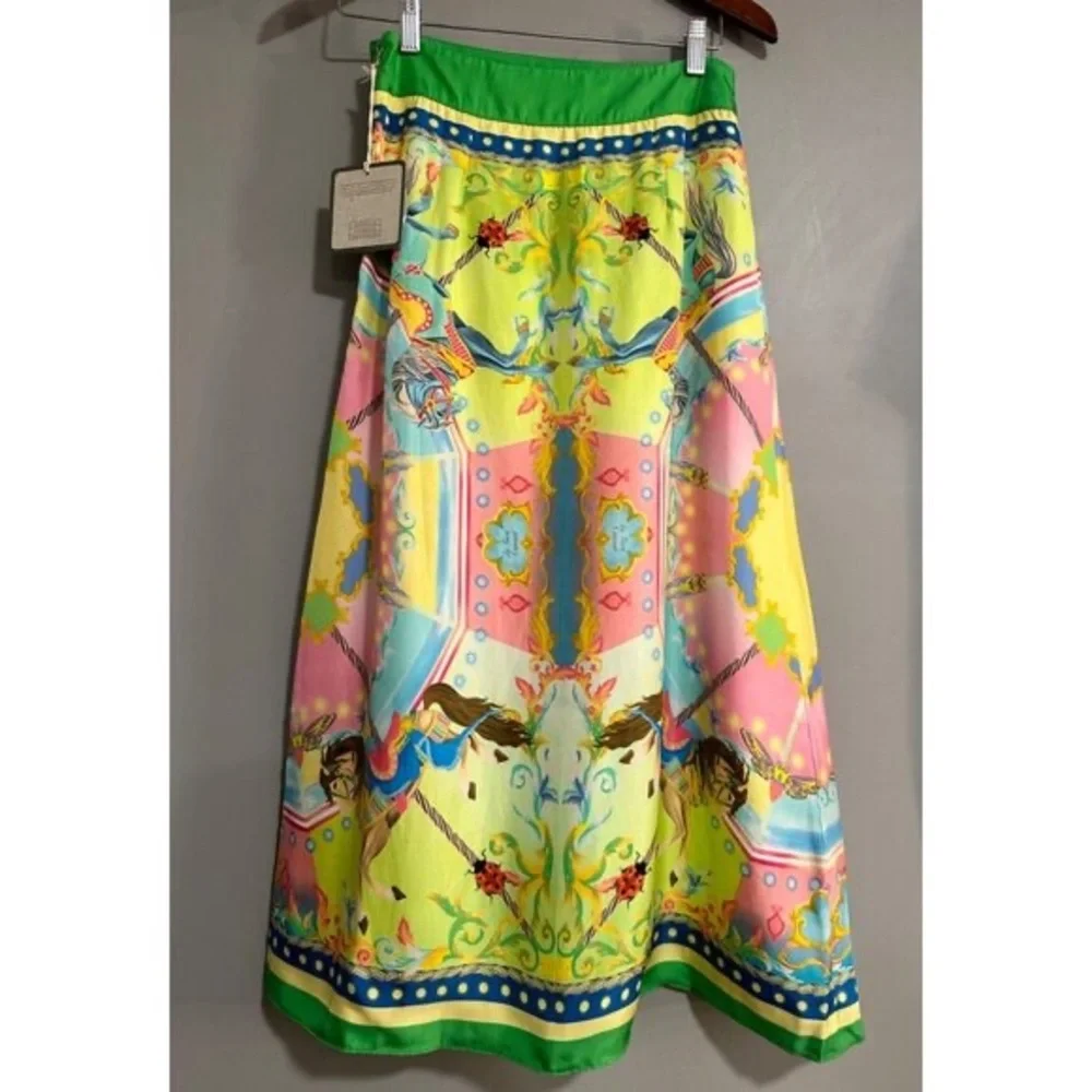 La Fuori new colorful carousel Skirt NWT S - Picture 2 of 14